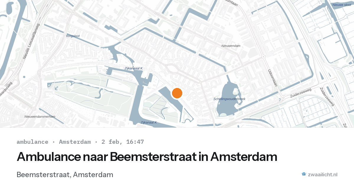 Ambulance naar Beemsterstraat in Amsterdam — 2 feb 2026