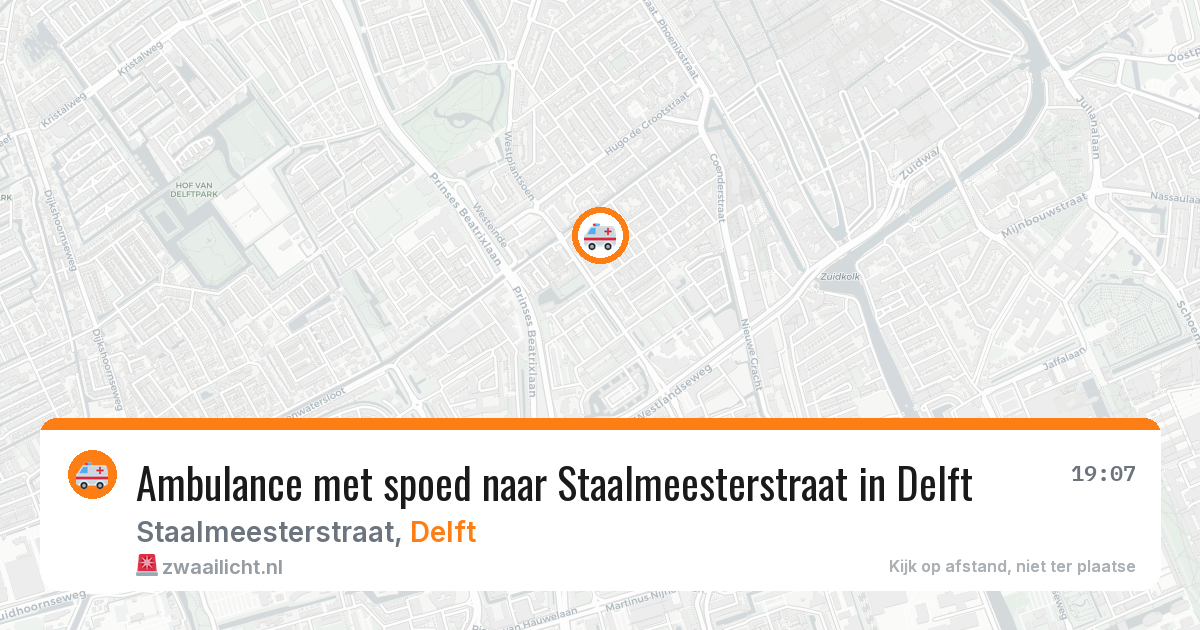 Ambulance met spoed naar Staalmeesterstraat in Delft — 5 jun 2026