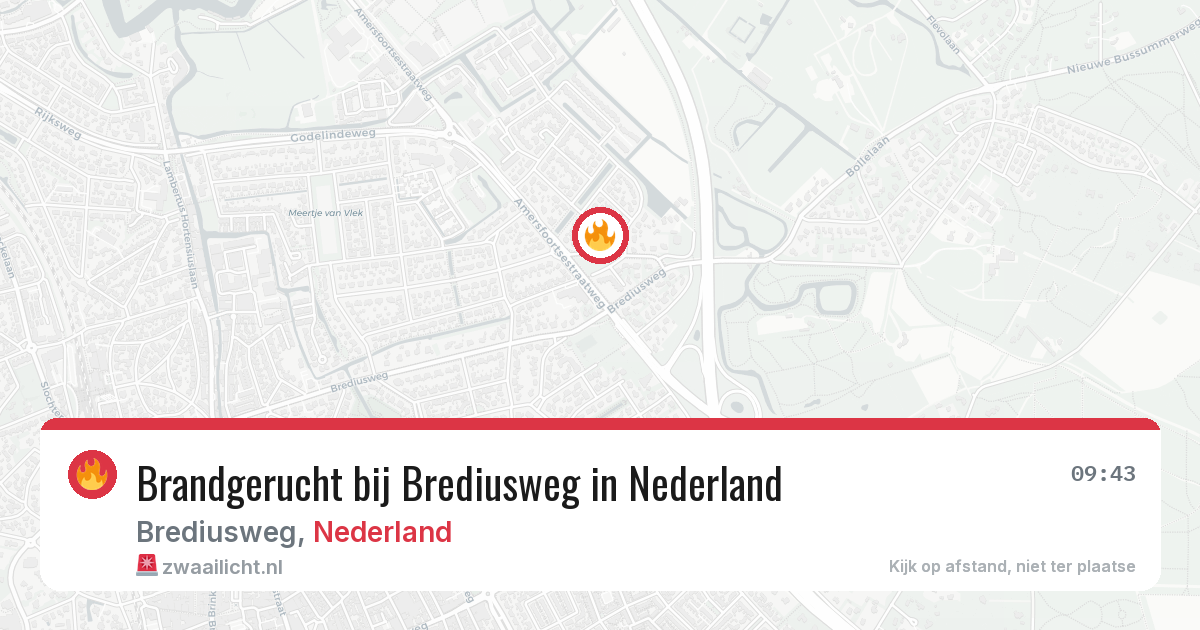 Brandgerucht bij Brediusweg in Nederland — 12 jun 2026
