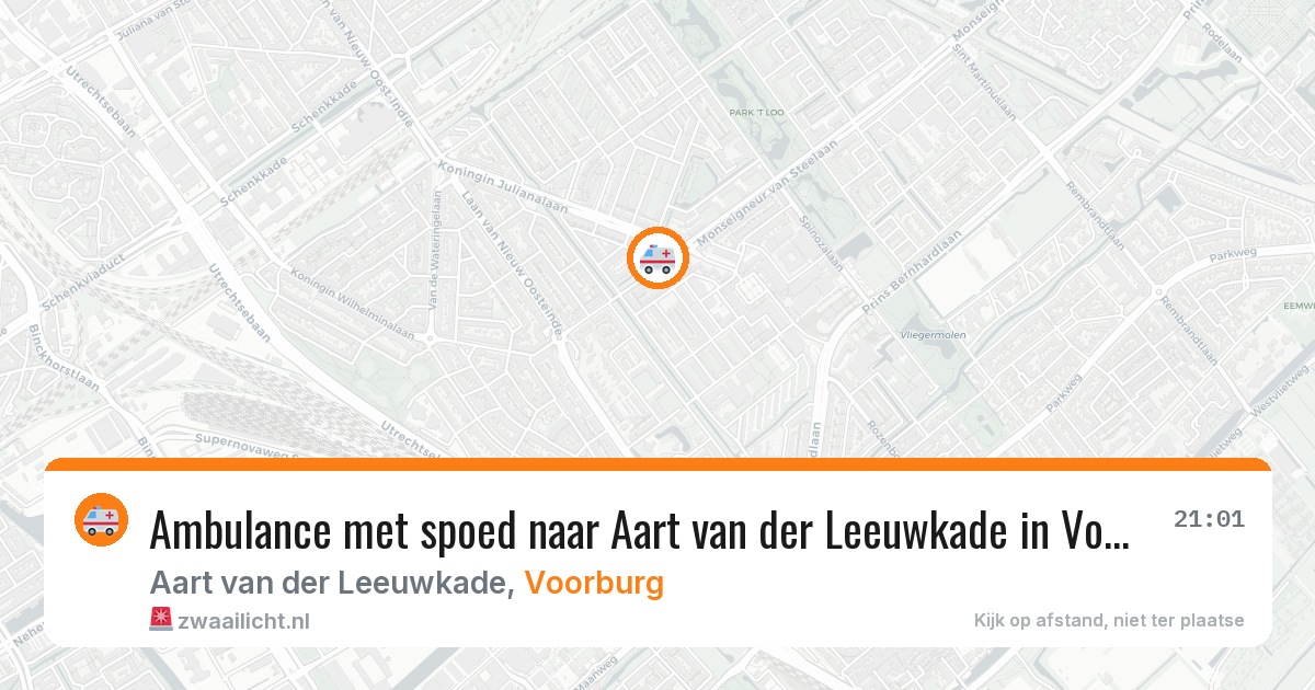Ambulance met spoed naar Aart van der Leeuwkade in Voorburg — 25 mrt 2026