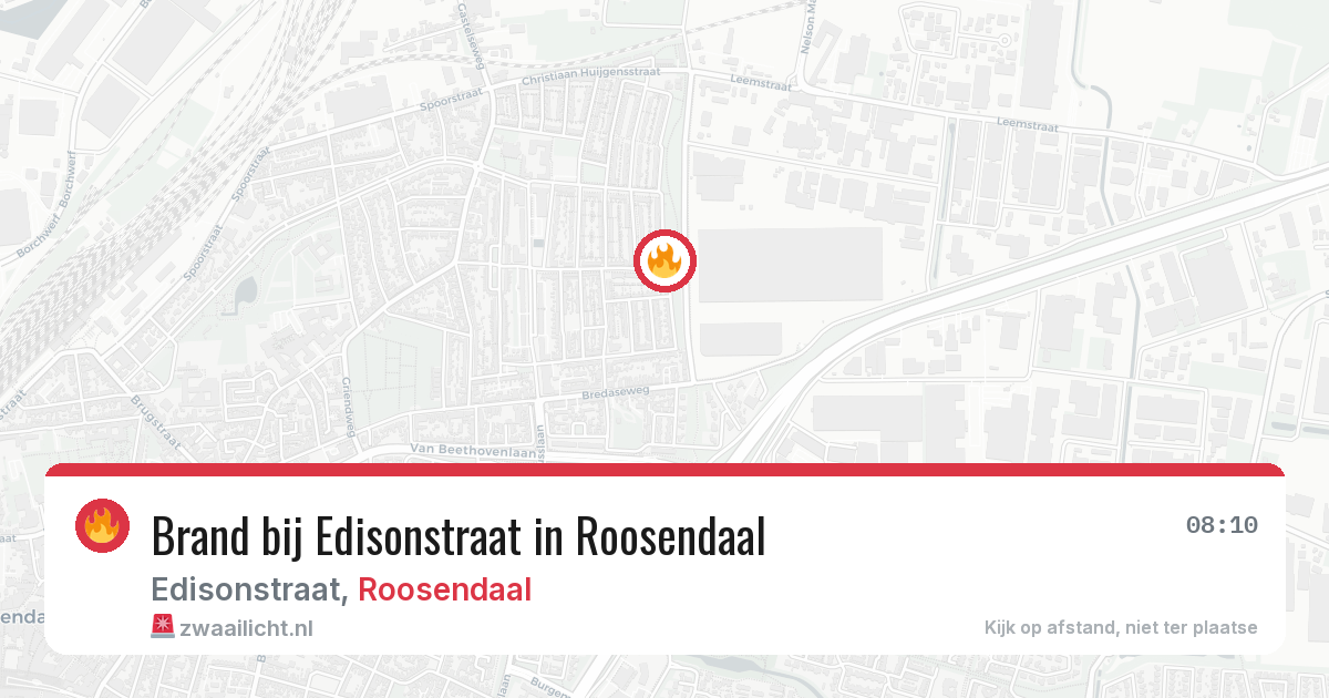 Brand bij Edisonstraat in Roosendaal — 26 jun 2026