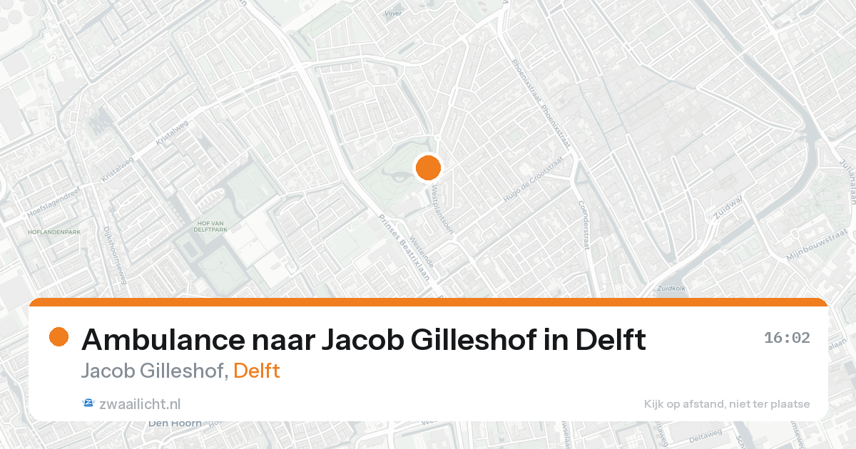 Ambulance naar Jacob Gilleshof in Delft — 15 aug 2026