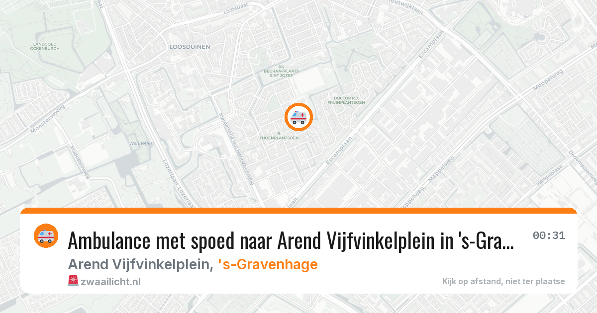 Ambulance met spoed naar Arend Vijfvinkelplein in 's-Gravenhage — 19 jun 2026