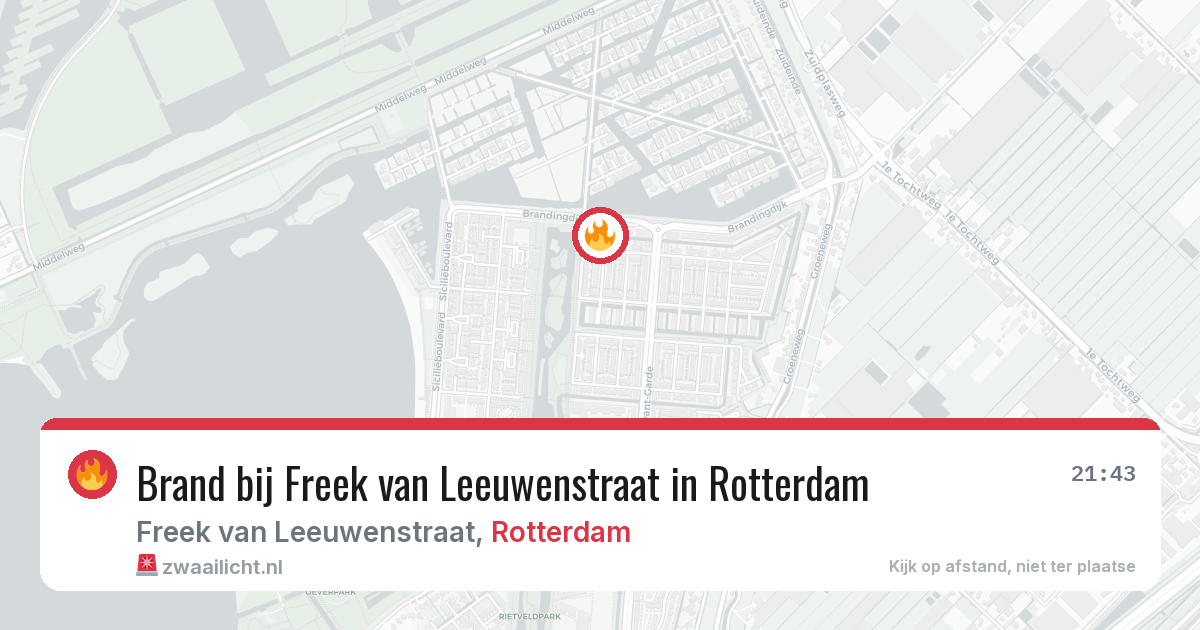 Brand bij Freek van Leeuwenstraat in Rotterdam — 12 aug 2026