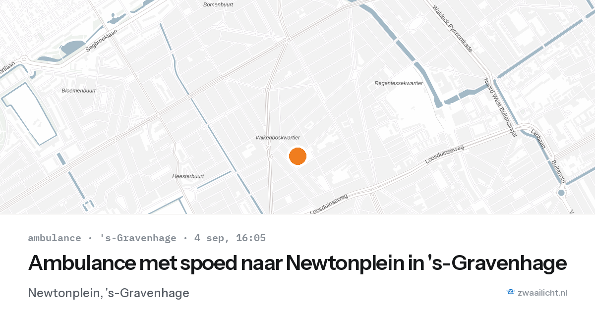 Ambulance met spoed naar Newtonplein in 's-Gravenhage — 4 sep 2026