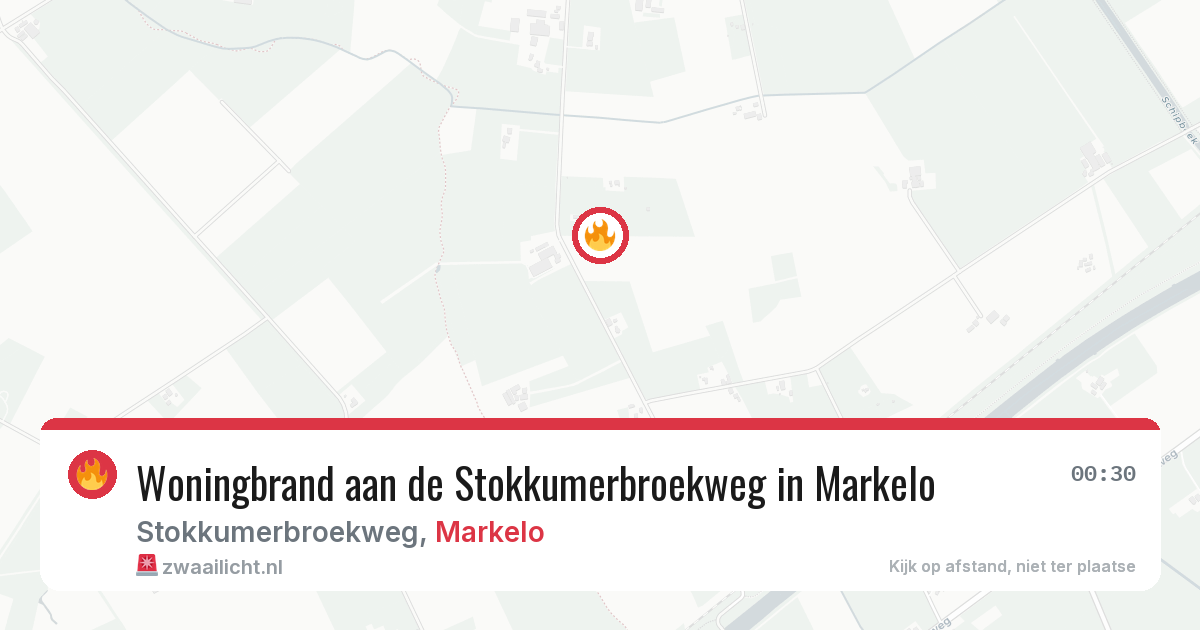 Woningbrand aan de Stokkumerbroekweg in Markelo — 7 aug 2026