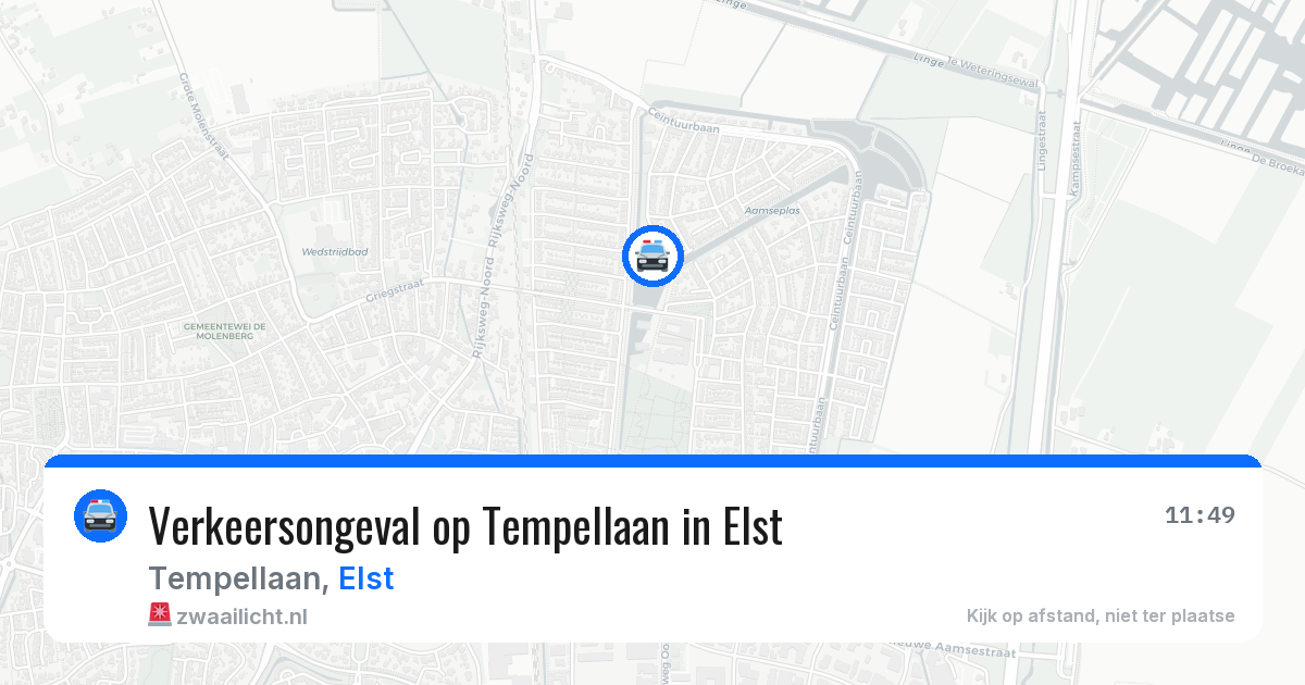 Verkeersongeval op Tempellaan in Elst — 4 apr 2026