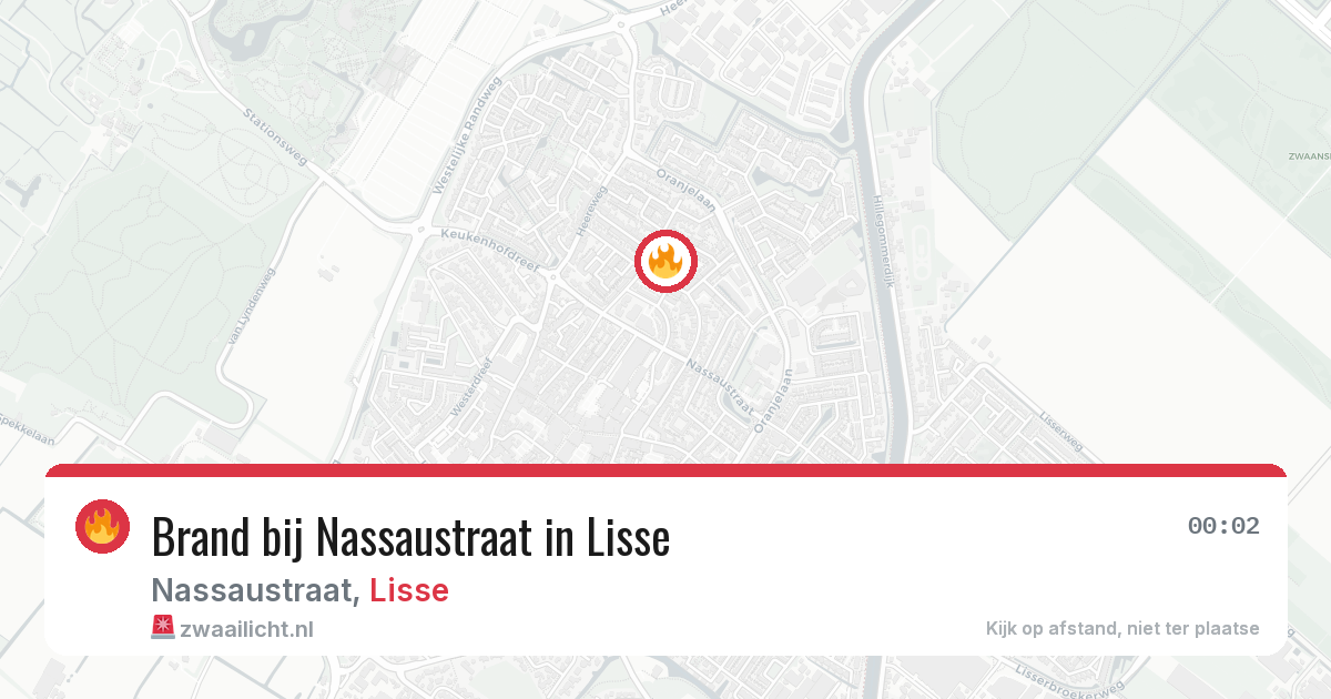 Brand bij Nassaustraat in Lisse — 15 jun 2026