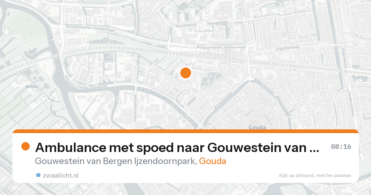 Ambulance met spoed naar Gouwestein van Bergen Ijzendoornpark in Gouda — 31 jan 2026