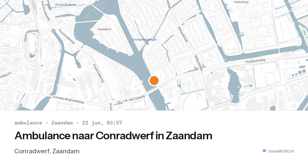 Ambulance naar Conradwerf in Zaandam — 22 jun 2026