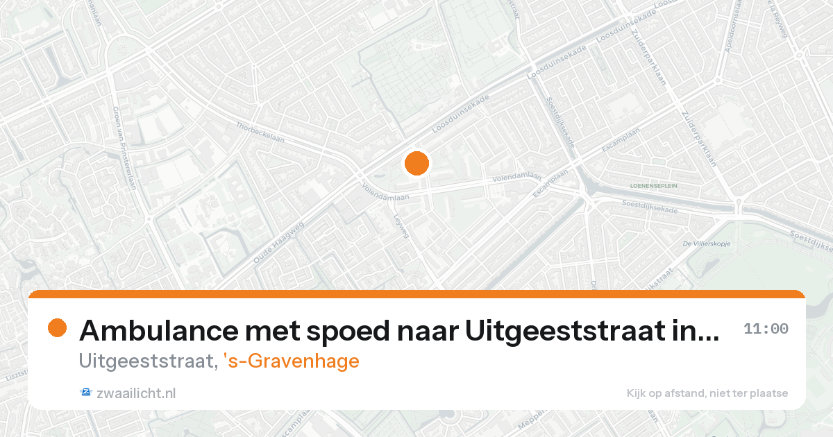 Ambulance met spoed naar Uitgeeststraat in 's-Gravenhage — 15 aug 2026
