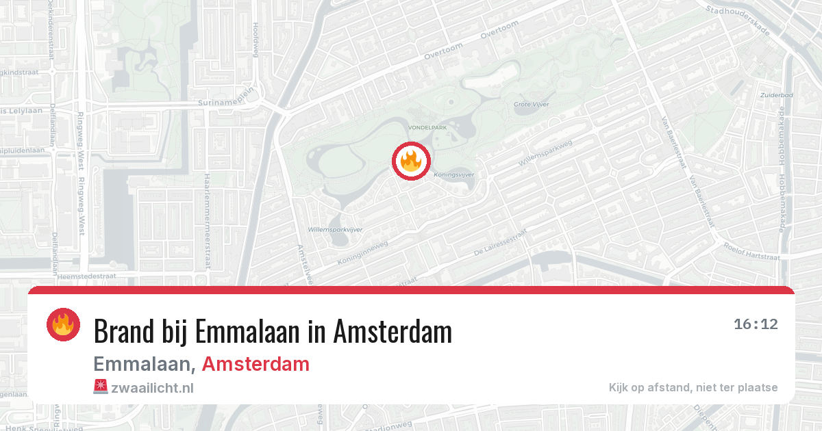 Brand bij Emmalaan in Amsterdam — 7 aug 2026
