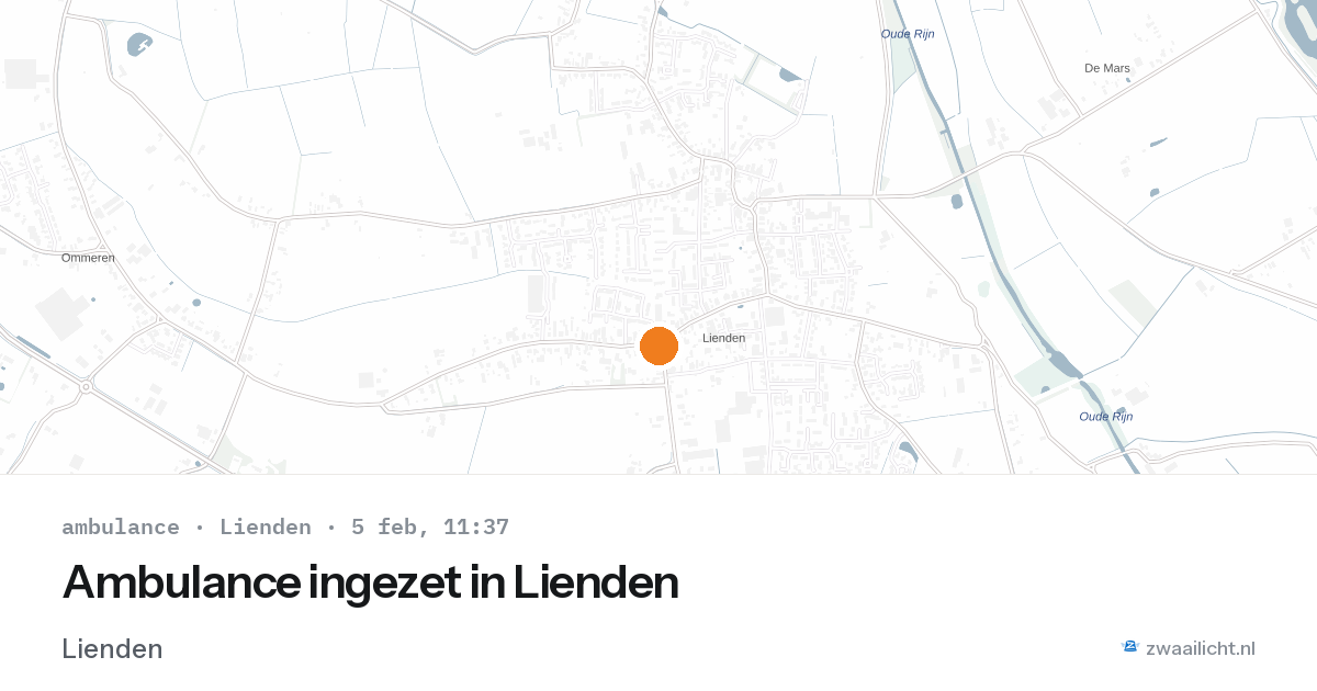 Ambulance ingezet in Lienden — 5 feb 2026