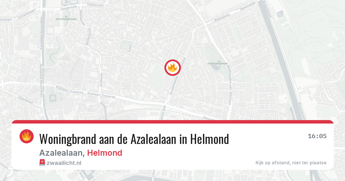 Woningbrand aan de Azalealaan in Helmond — 20 feb 2026
