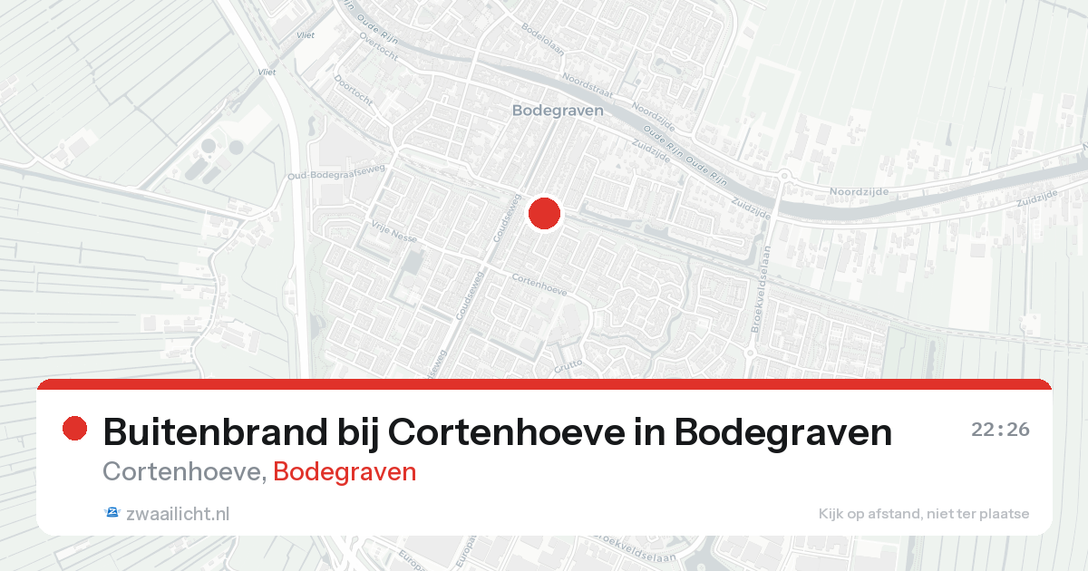 Buitenbrand bij Cortenhoeve in Bodegraven — 25 aug 2026