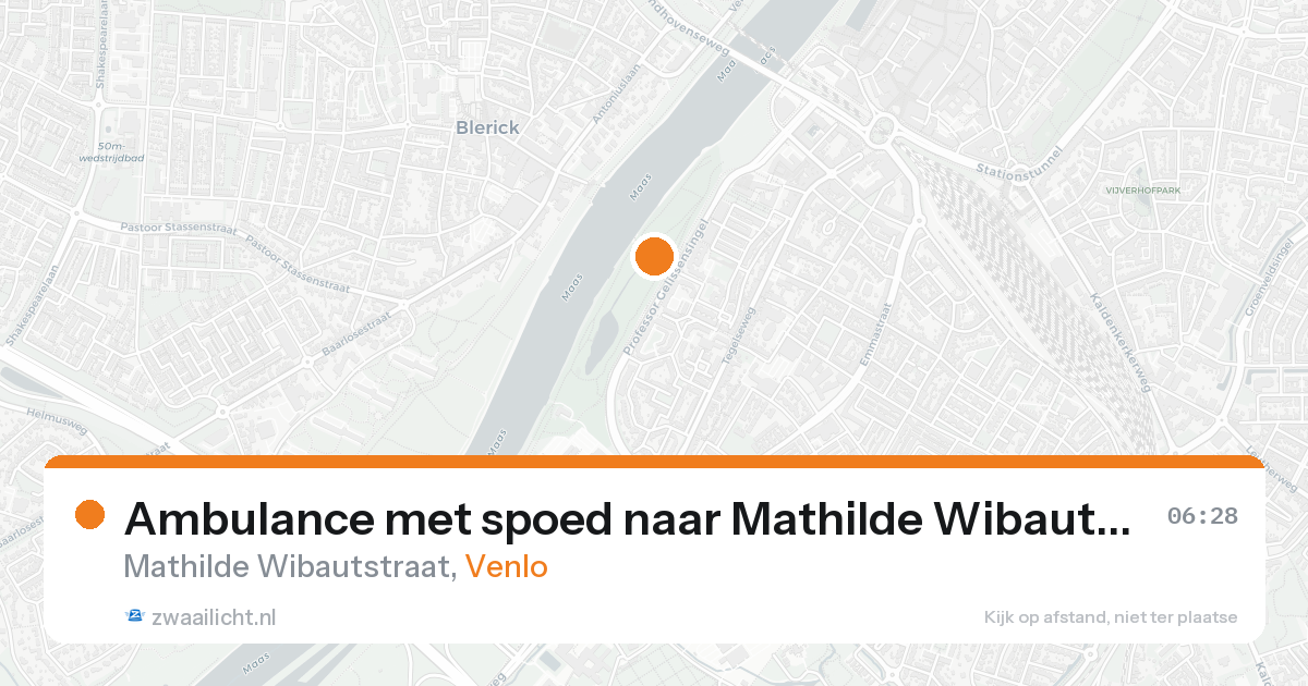 Ambulance met spoed naar Mathilde Wibautstraat in Venlo — 23 aug 2026