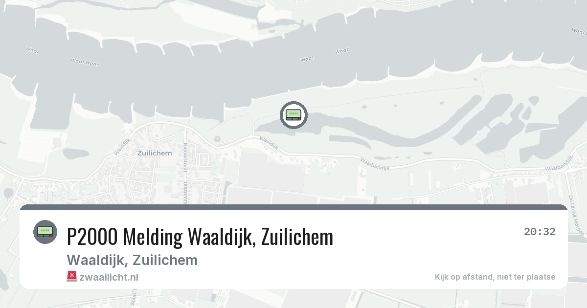 P2000 Melding Waaldijk, Zuilichem — 26 mrt 2026
