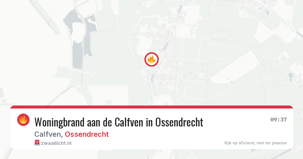 Woningbrand aan de Calfven in Ossendrecht — 2 aug 2026