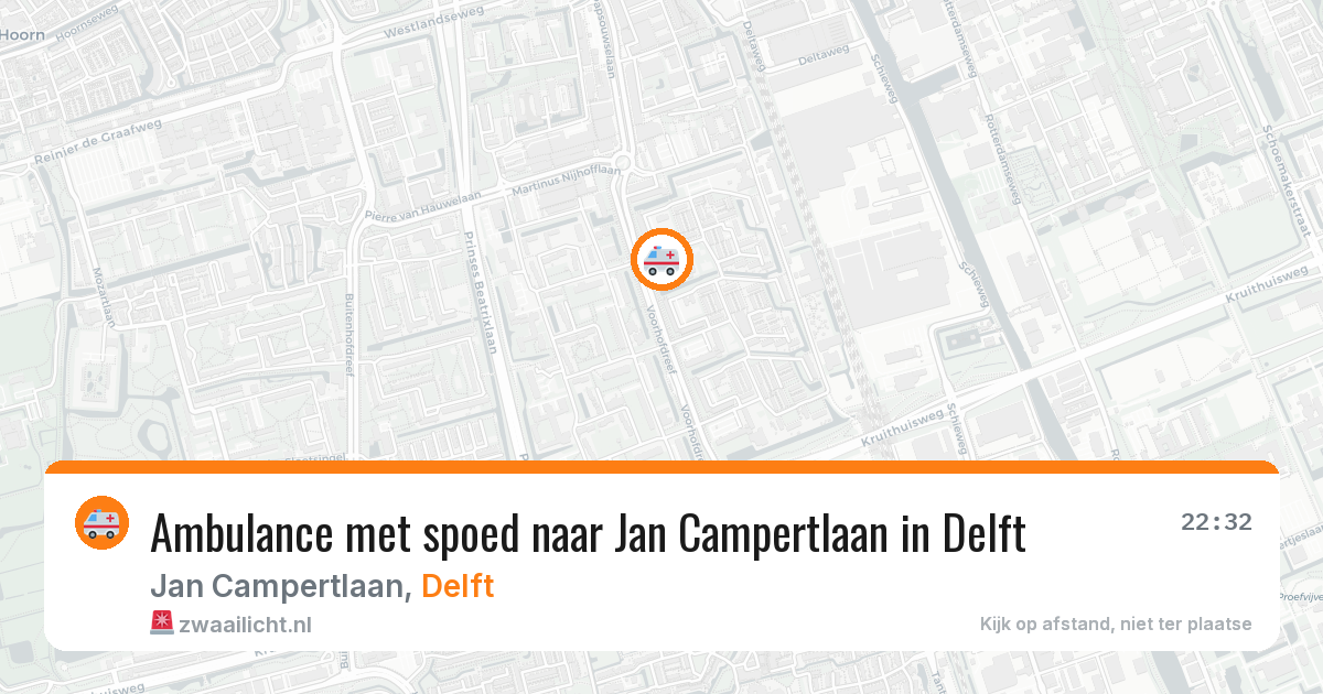 Ambulance met spoed naar Jan Campertlaan in Delft — 20 jun 2026