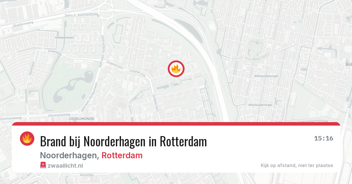 Brand bij Noorderhagen in Rotterdam — 22 apr 2026