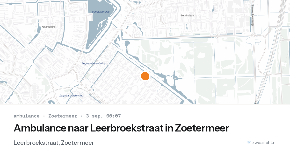 Ambulance naar Leerbroekstraat in Zoetermeer — 2 sep 2026