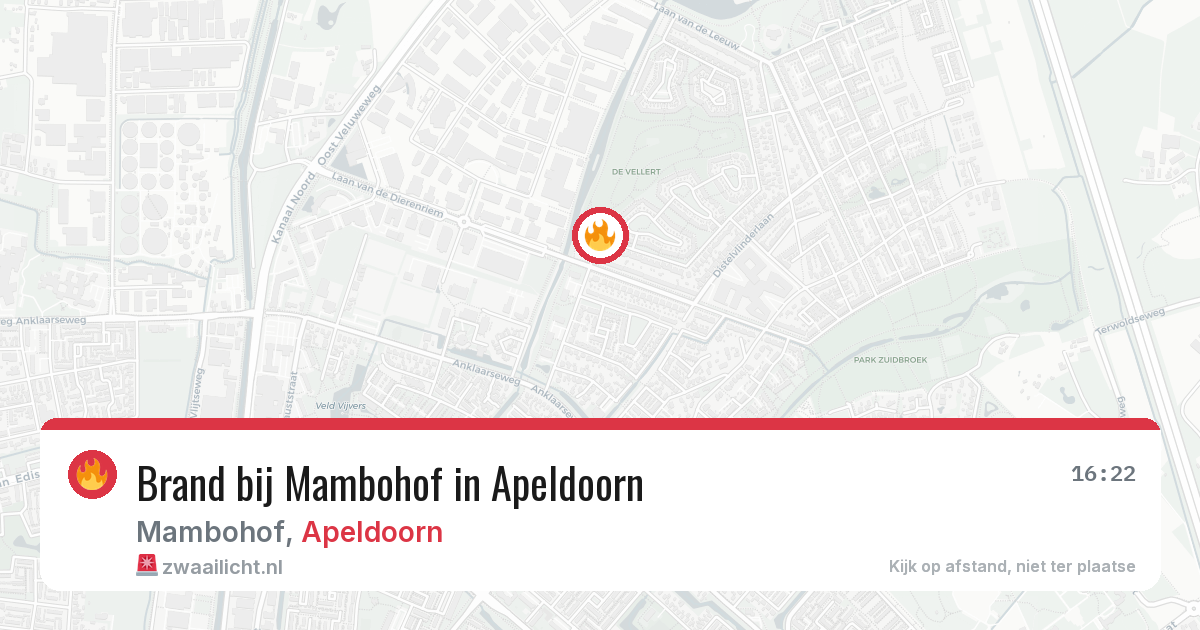 Brand bij Mambohof in Apeldoorn — 19 jun 2026