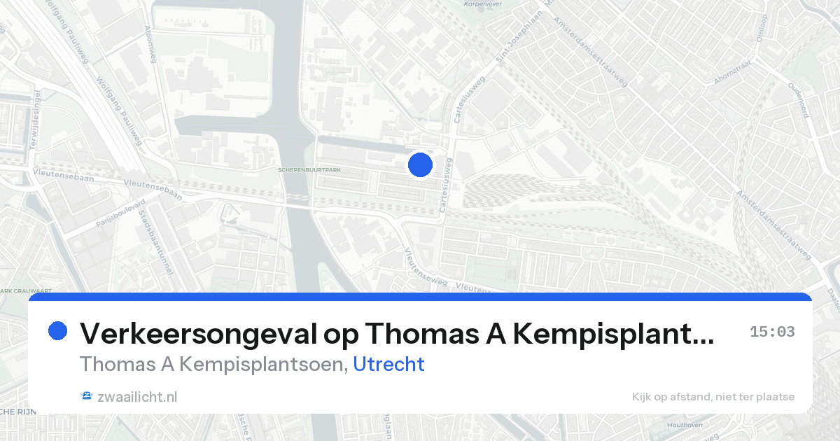 Verkeersongeval op Thomas A Kempisplantsoen in Utrecht — 18 aug 2026