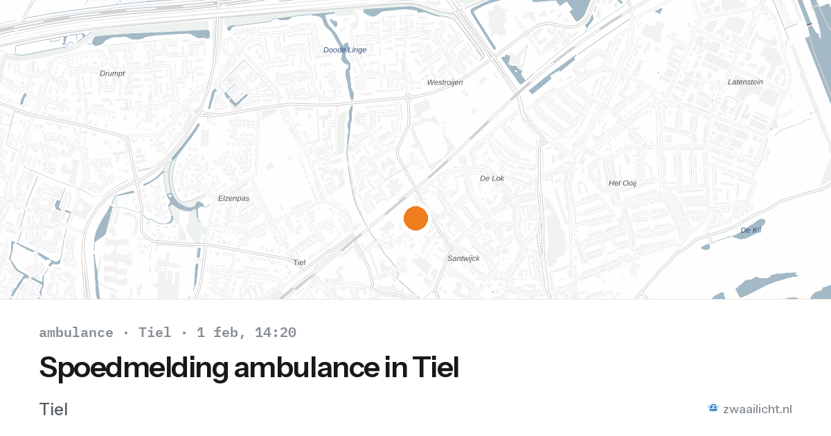Spoedmelding ambulance in Tiel — 1 feb 2026
