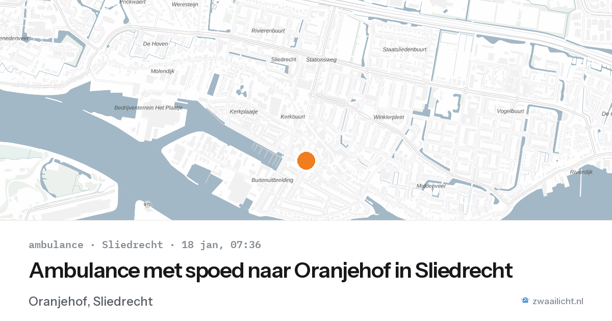 Ambulance met spoed naar Oranjehof in Sliedrecht — 18 jan 2026