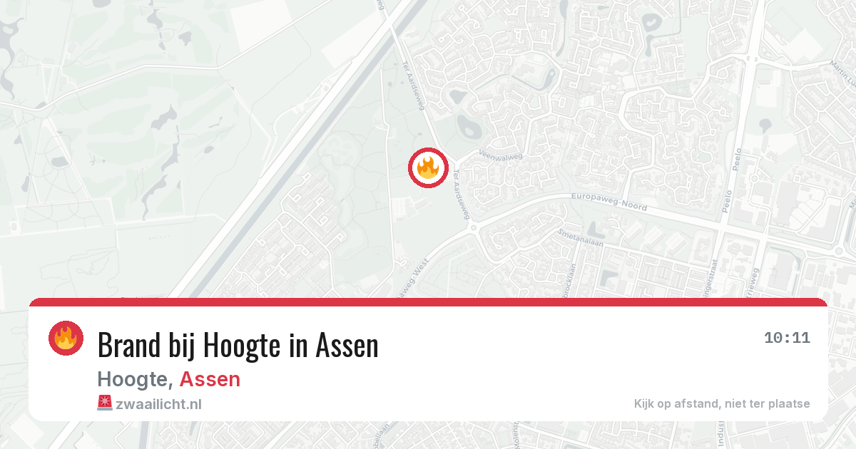 Brand bij Hoogte in Assen — 15 jul 2026