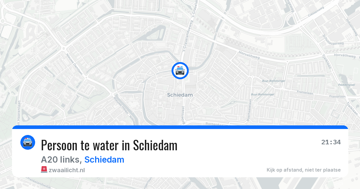 Persoon te water in Schiedam — 5 apr 2026