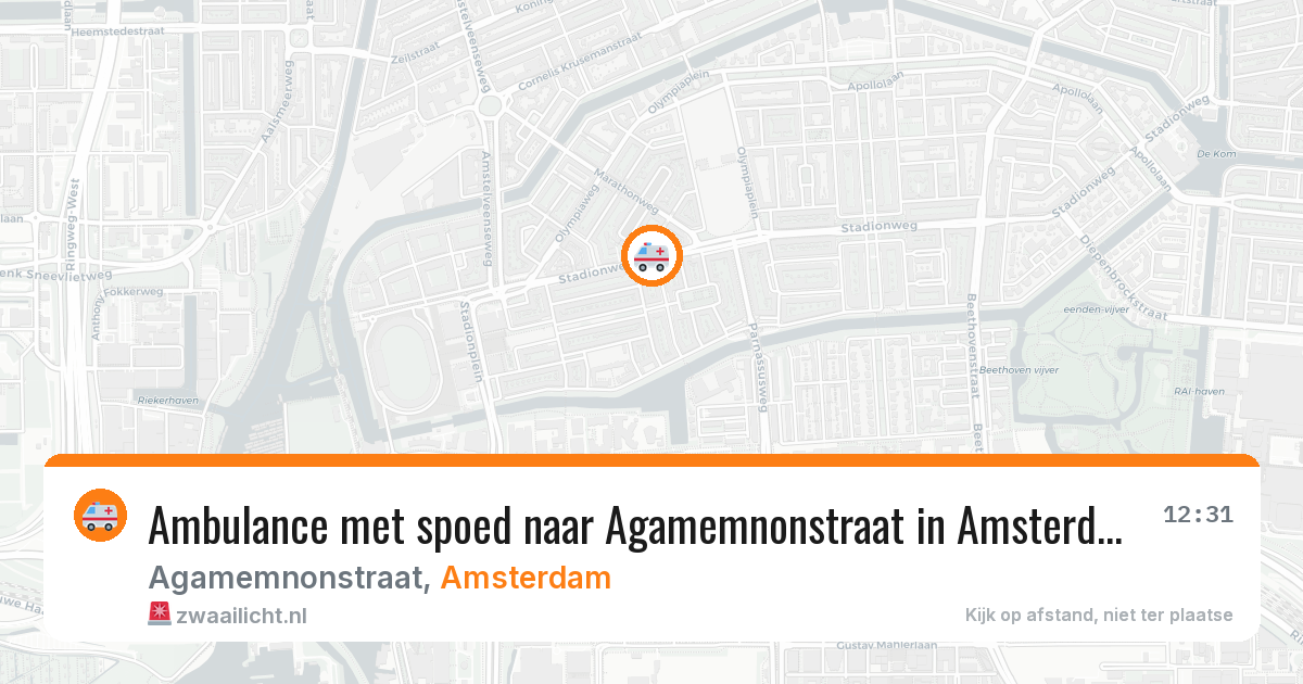 Ambulance met spoed naar Agamemnonstraat in Amsterdam — 16 jun 2026