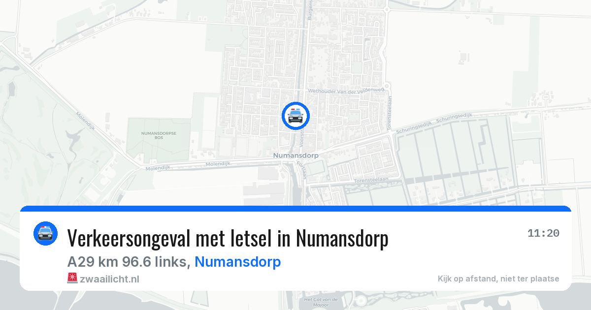 Verkeersongeval met letsel in Numansdorp — 25 apr 2026