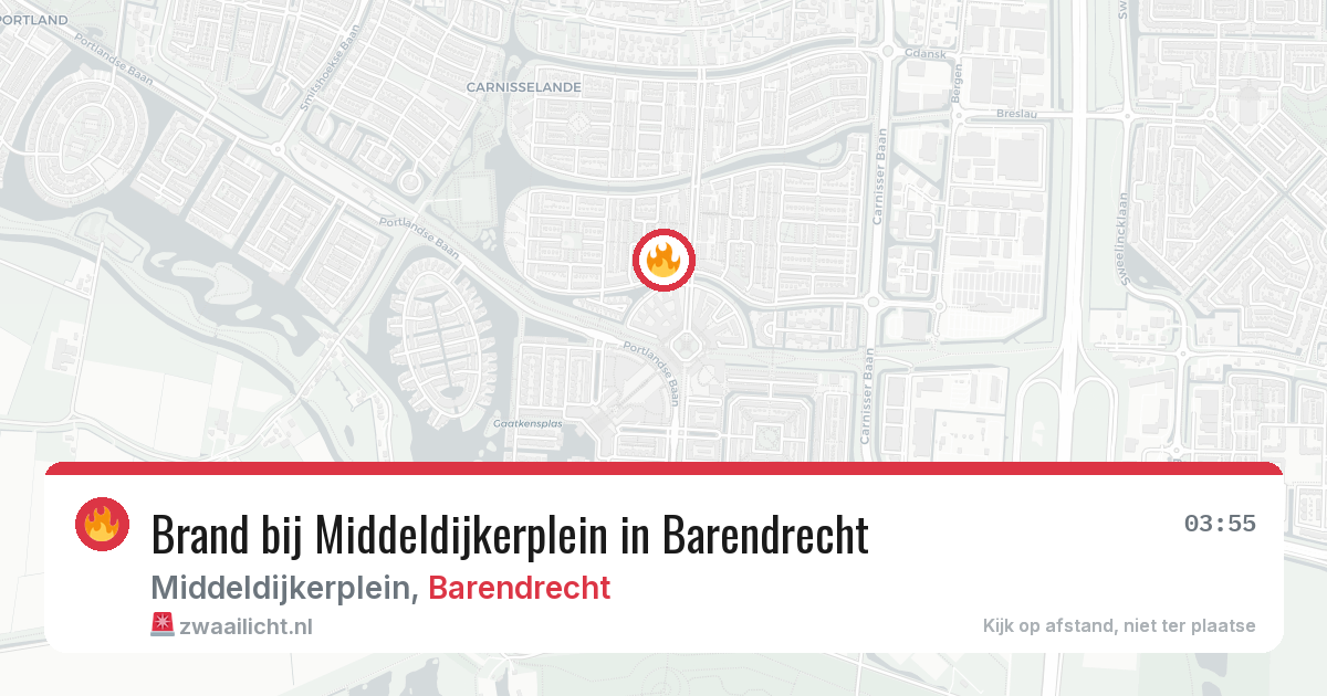Brand bij Middeldijkerplein in Barendrecht — 30 jul 2026