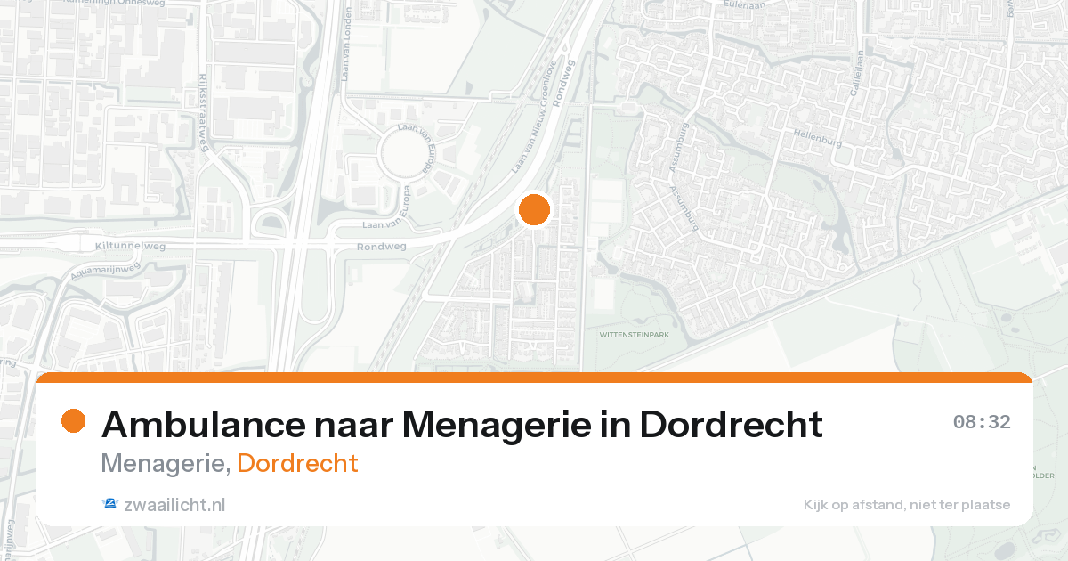 Ambulance naar Menagerie in Dordrecht — 24 aug 2026