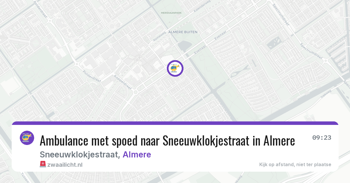 Ambulance met spoed naar Sneeuwklokjestraat in Almere — 2 aug 2026
