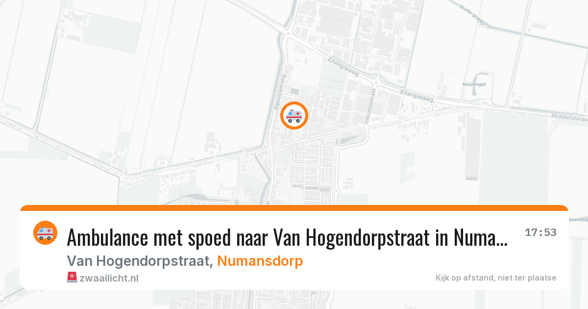 Ambulance met spoed naar Van Hogendorpstraat in Numansdorp — 30 jul 2026
