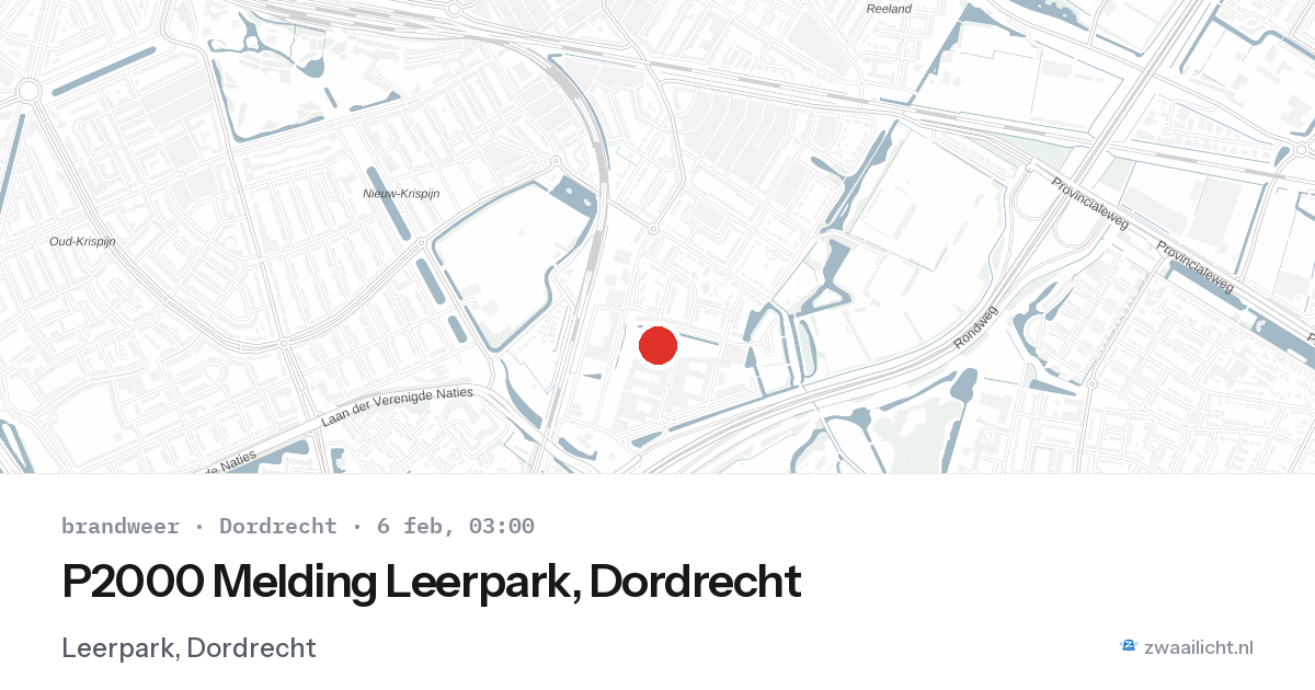 P2000 Melding Leerpark, Dordrecht — 6 feb 2026