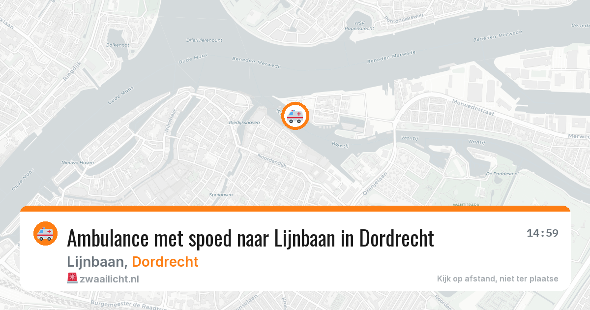 Ambulance met spoed naar Lijnbaan in Dordrecht — 28 jun 2026