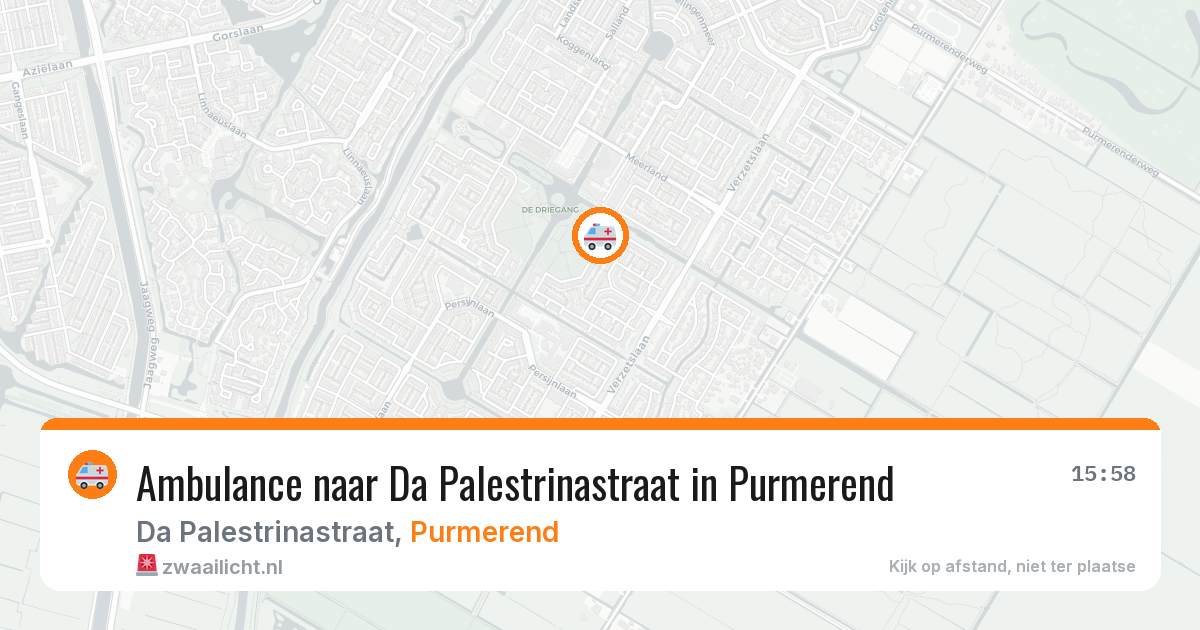 Ambulance naar Da Palestrinastraat in Purmerend — 11 aug 2026