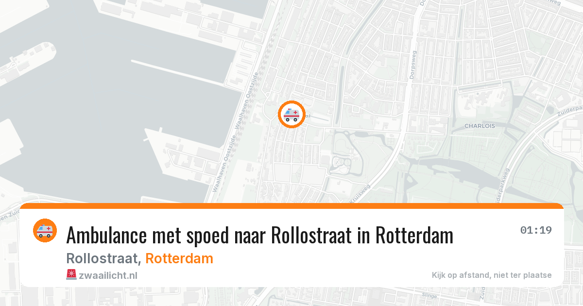Ambulance met spoed naar Rollostraat in Rotterdam — 2 aug 2026