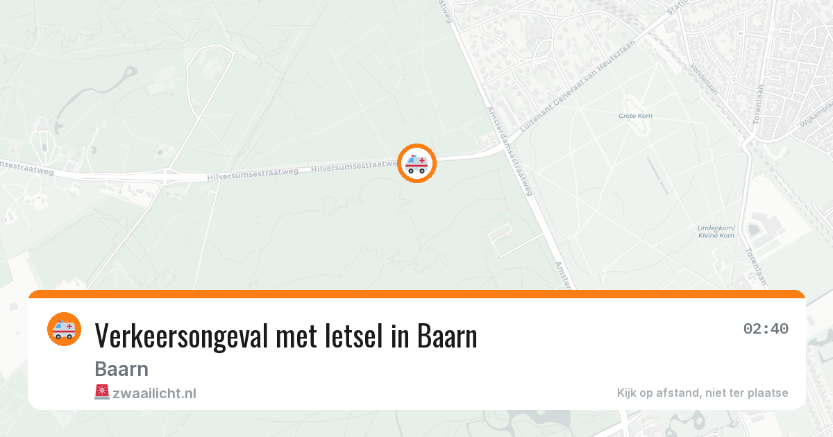 Verkeersongeval met letsel in Baarn — 28 jun 2026