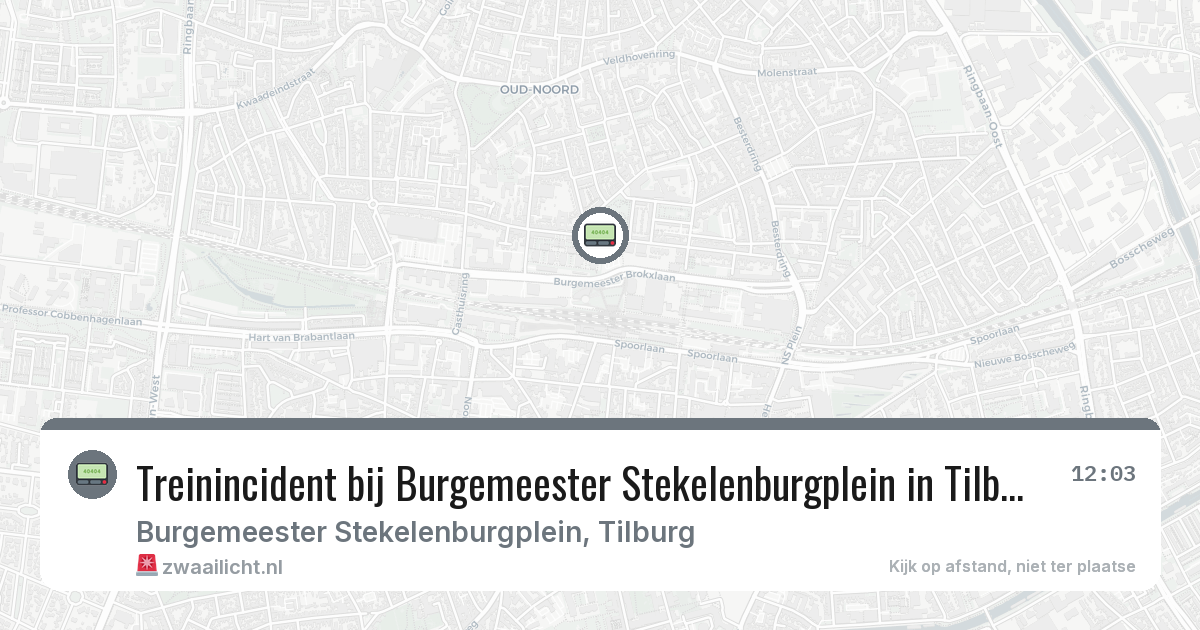 Treinincident bij Burgemeester Stekelenburgplein in Tilburg — 2 mrt 2026
