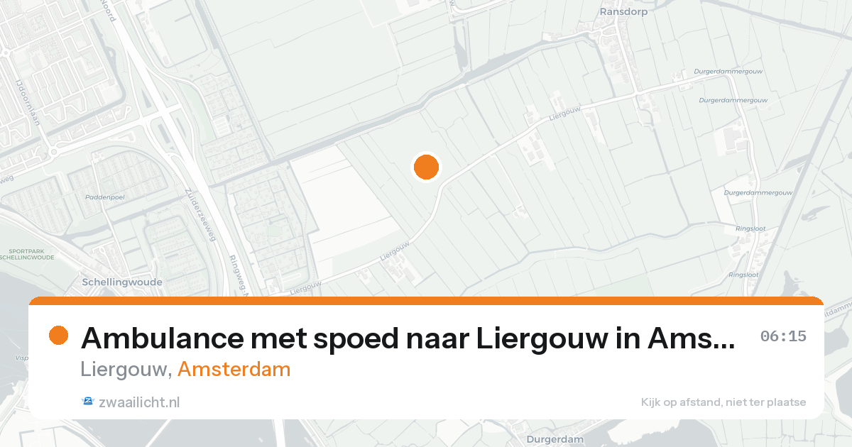 Ambulance met spoed naar Liergouw in Amsterdam — 25 mei 2026