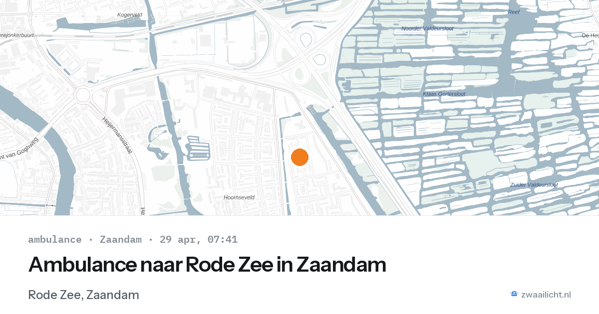 Ambulance naar Rode Zee in Zaandam — 29 apr 2026