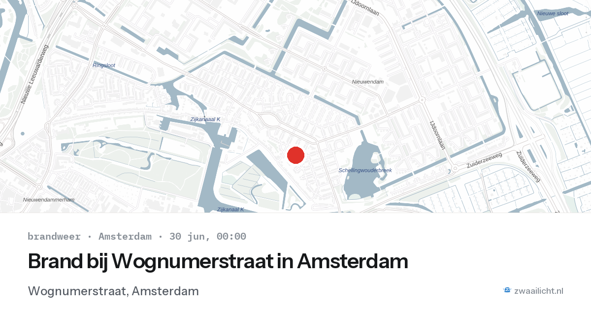 Brand bij Wognumerstraat in Amsterdam — 29 jun 2026