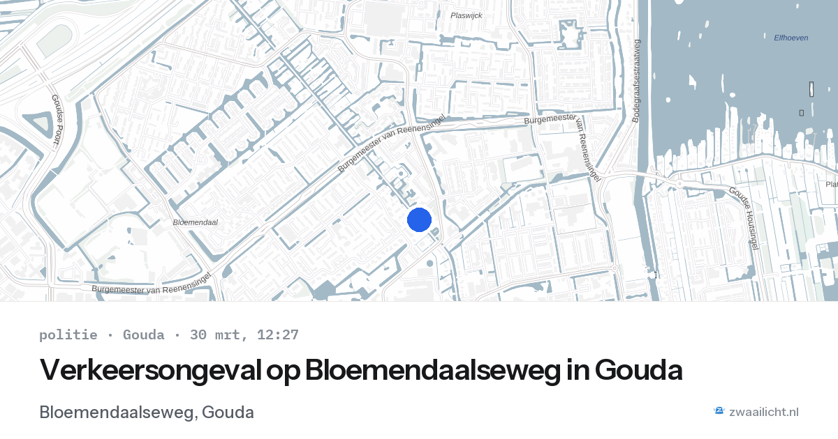 Verkeersongeval op Bloemendaalseweg in Gouda — 6 feb 2026