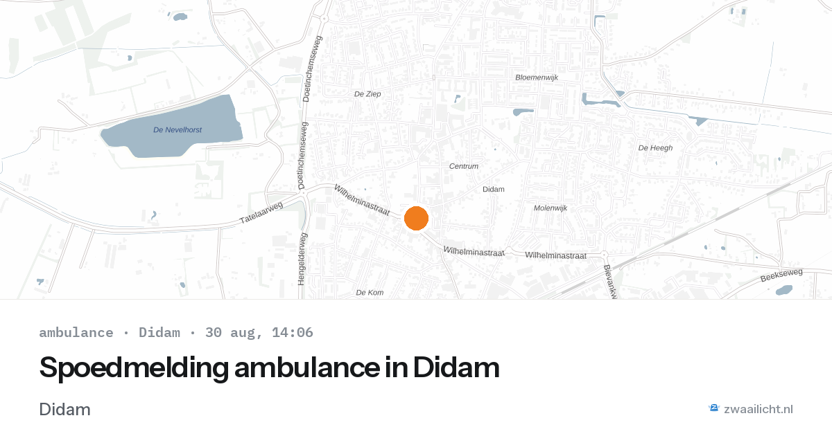 Spoedmelding ambulance in Didam — 30 aug 2026