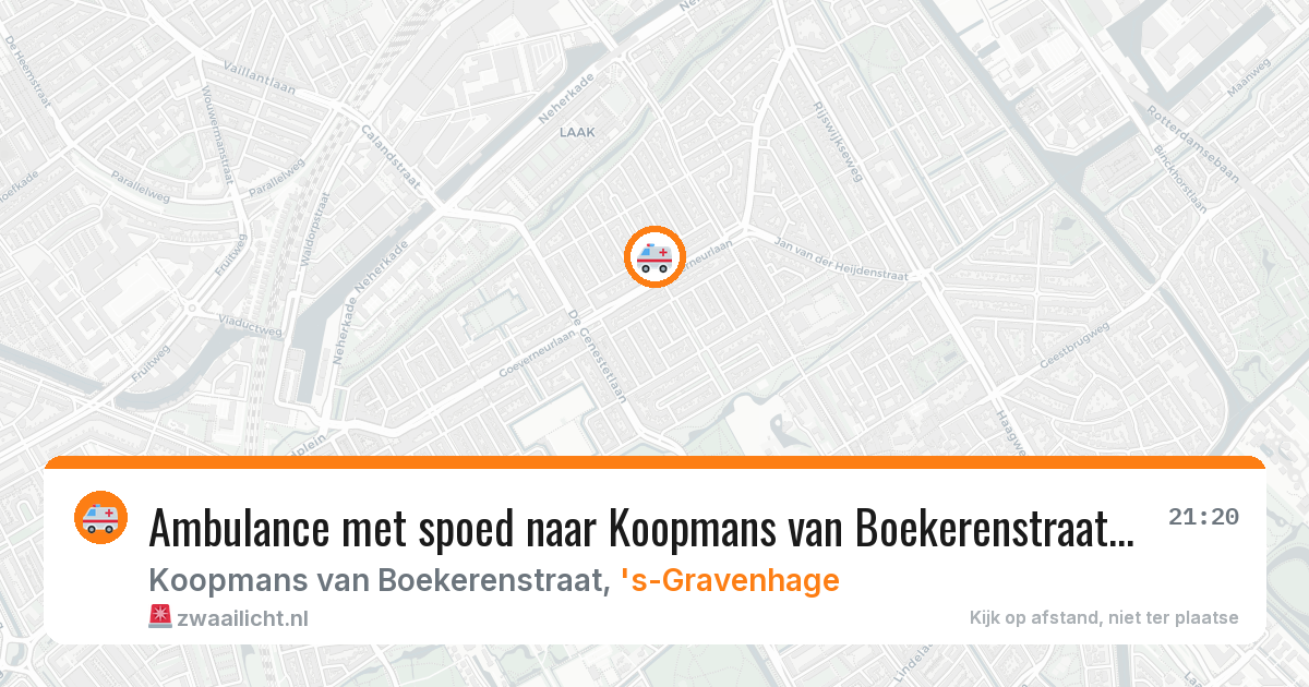 Ambulance met spoed naar Koopmans van Boekerenstraat in 's-Gravenhage — 18 jun 2026