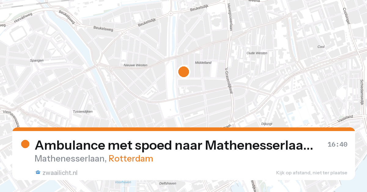 Ambulance met spoed naar Mathenesserlaan in Rotterdam — 27 aug 2026